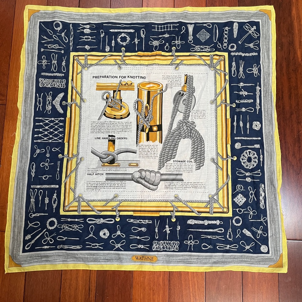 Wathne Navy and Yellow Nautical Scarf